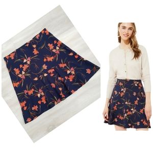 New Loft Floral Ponte Flippy Skirt sz SP